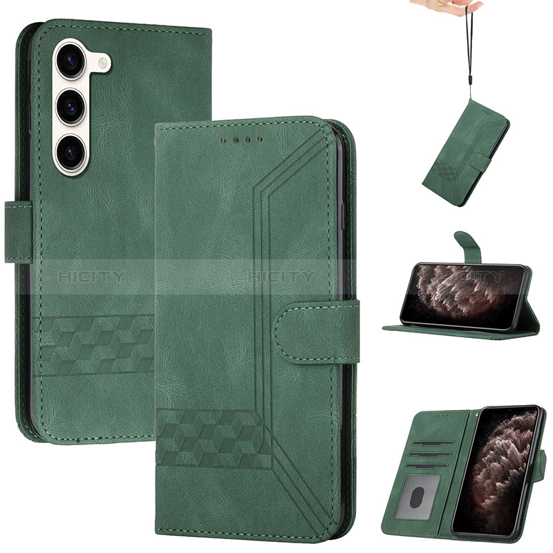 Funda de Cuero Cartera con Soporte Carcasa YX4 para Samsung Galaxy S22 Plus 5G Verde