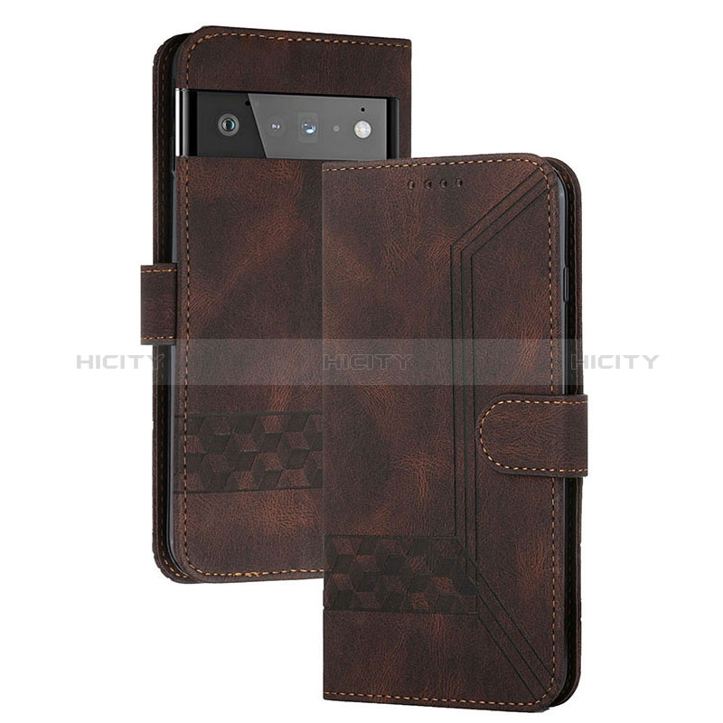 Funda de Cuero Cartera con Soporte Carcasa YX5 para Google Pixel 6 5G Marron