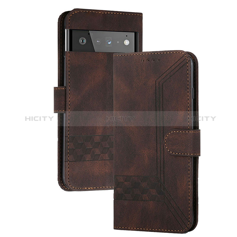 Funda de Cuero Cartera con Soporte Carcasa YX5 para Google Pixel 6 Pro 5G Marron