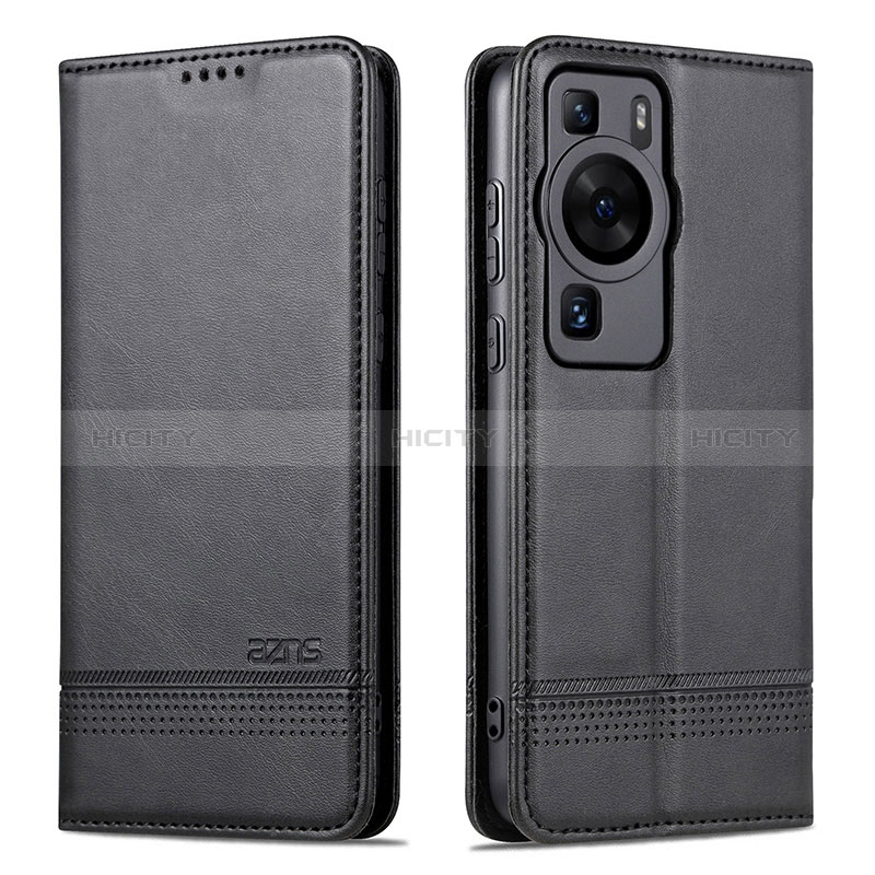 Funda de Cuero Cartera con Soporte Carcasa YZ1 para Huawei P60 Negro