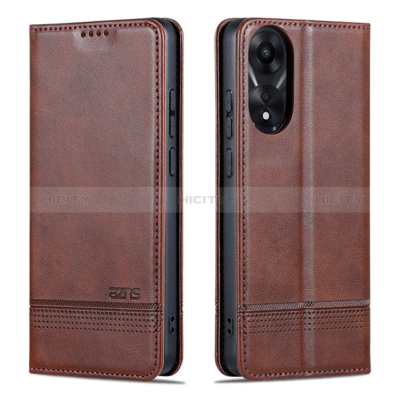 Funda de Cuero Cartera con Soporte Carcasa YZ1 para Oppo A78 4G Marron