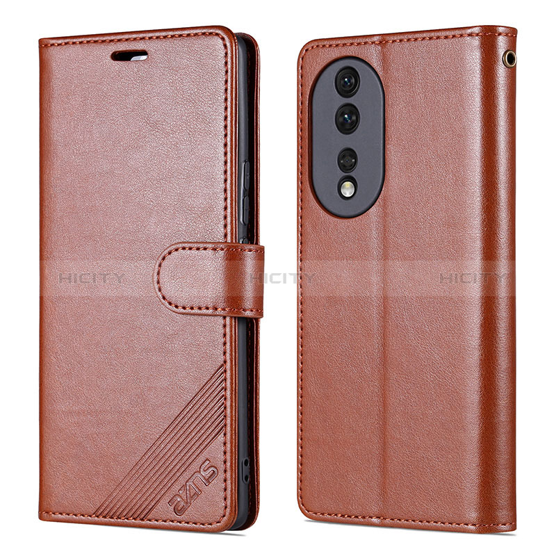 Funda de Cuero Cartera con Soporte Carcasa YZ3 para Huawei Honor 90 5G Marron