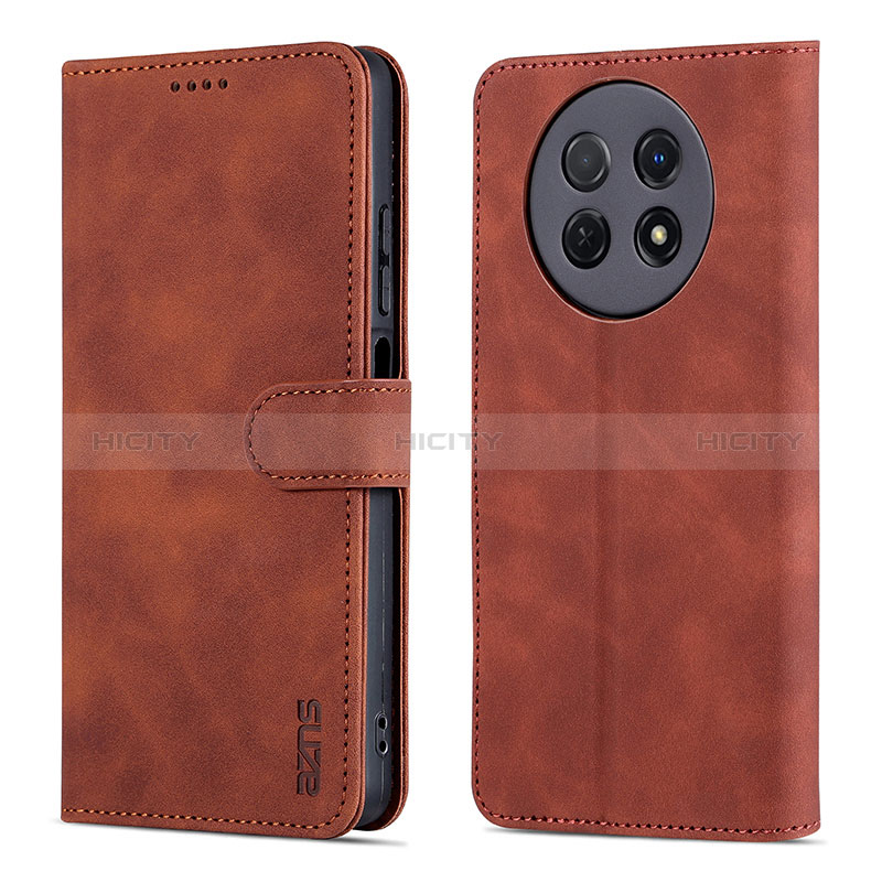 Funda de Cuero Cartera con Soporte Carcasa YZ4 para Huawei Nova Y91 Marron