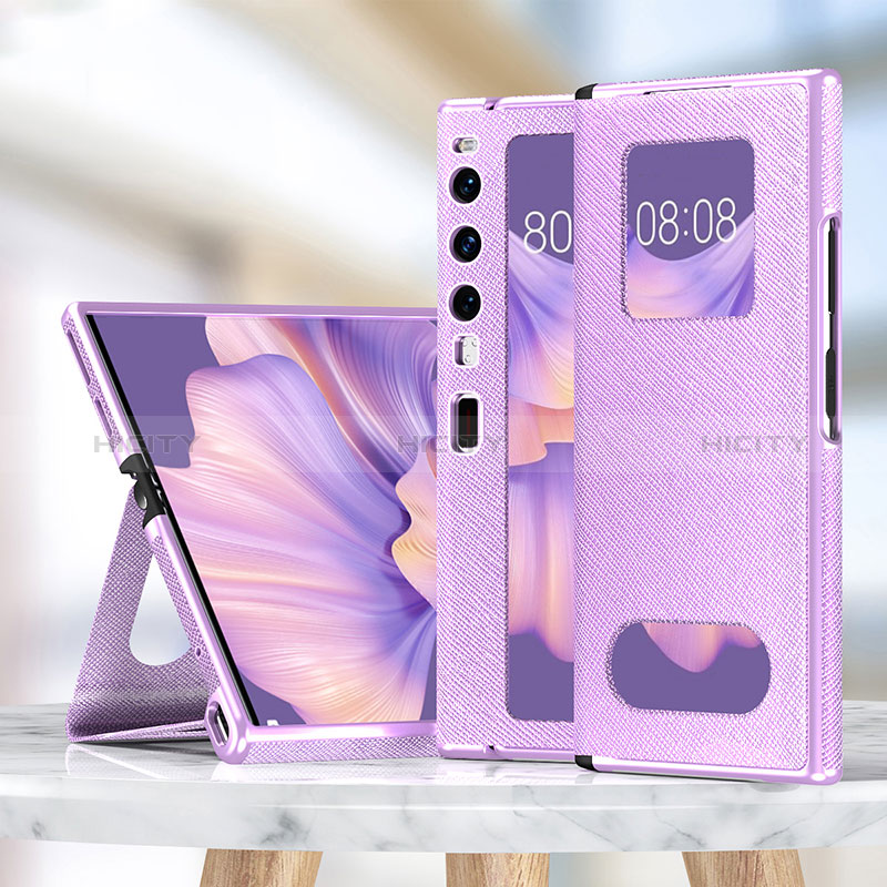 Funda de Cuero Cartera con Soporte Carcasa ZL1 para Huawei Mate Xs 2 Morado