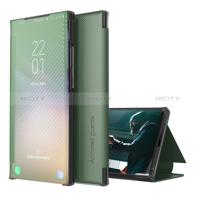 Funda de Cuero Cartera con Soporte Carcasa ZL1 para Samsung Galaxy A12 Nacho Verde