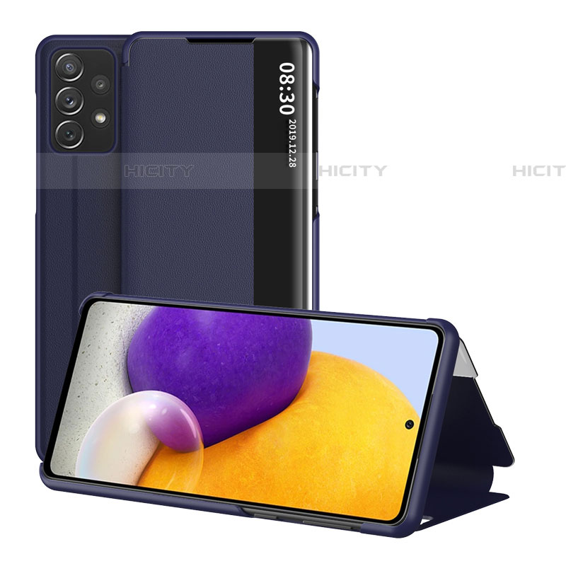 Funda de Cuero Cartera con Soporte Carcasa ZL1 para Samsung Galaxy A72 4G Azul