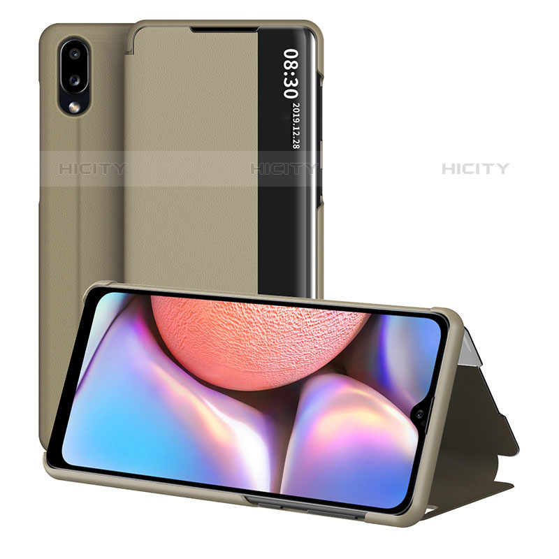 Funda de Cuero Cartera con Soporte Carcasa ZL1 para Samsung Galaxy M01s Oro