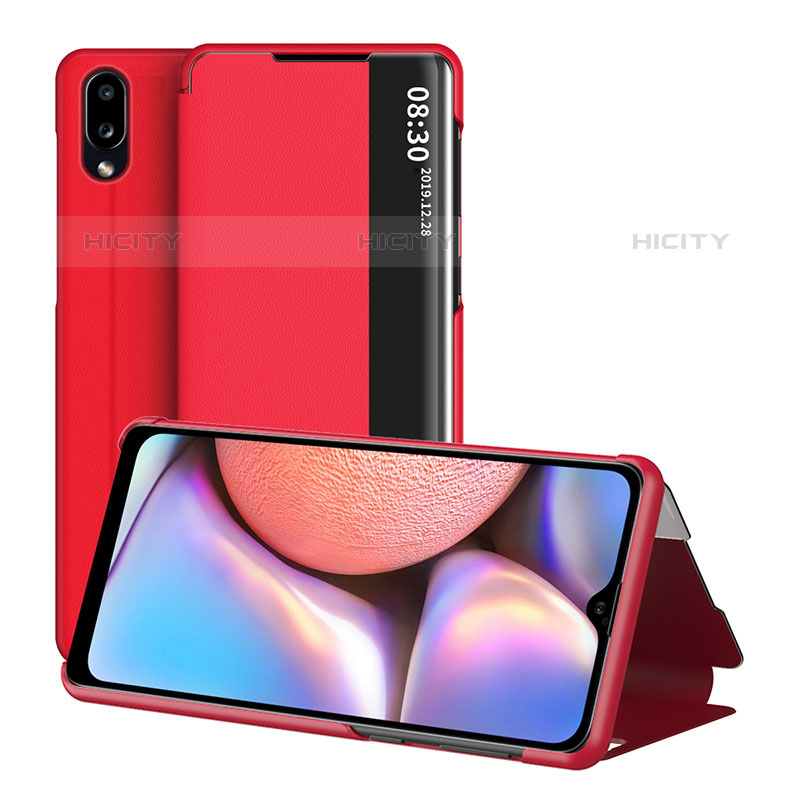 Funda de Cuero Cartera con Soporte Carcasa ZL1 para Samsung Galaxy M01s Rojo