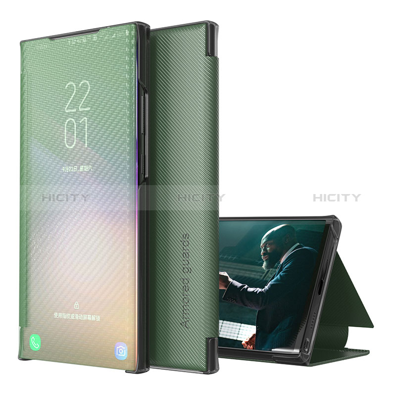 Funda de Cuero Cartera con Soporte Carcasa ZL1 para Samsung Galaxy M12 Verde