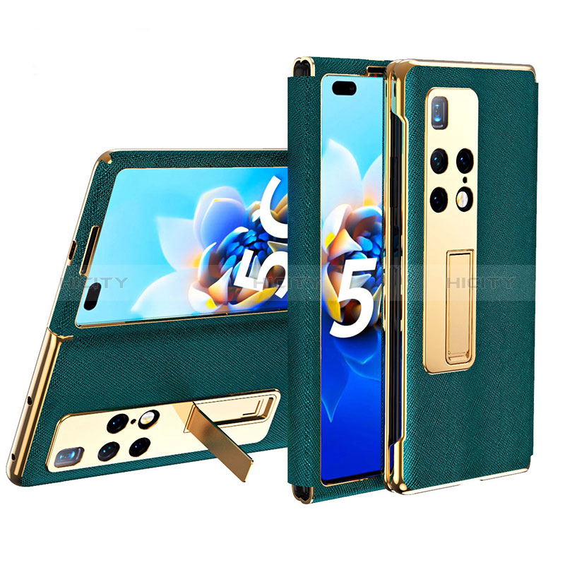 Funda de Cuero Cartera con Soporte Carcasa ZL2 para Huawei Mate X2 Verde