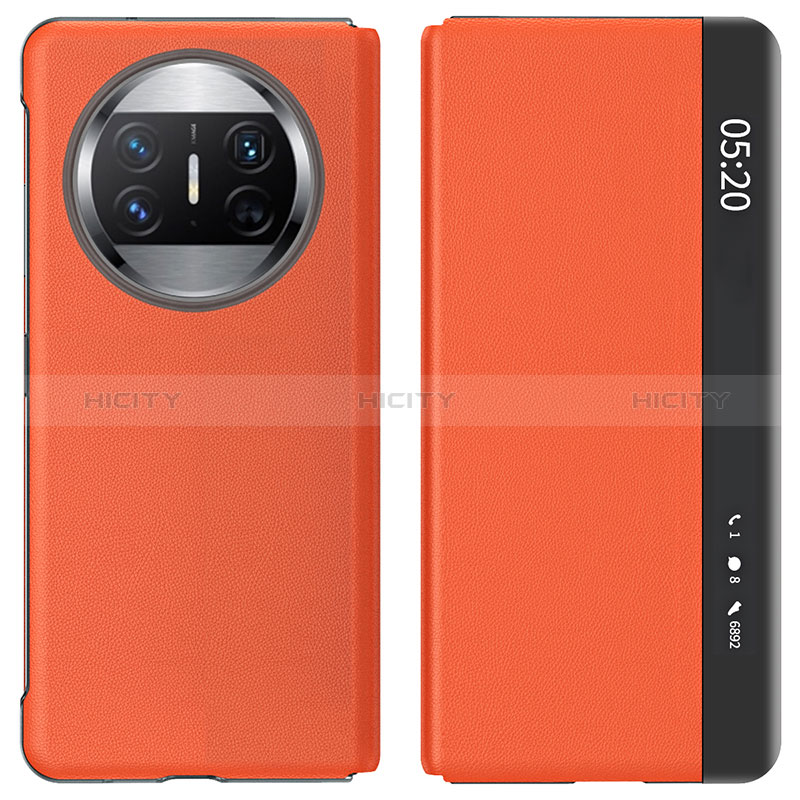 Funda de Cuero Cartera con Soporte Carcasa ZL2 para Huawei Mate X5 Naranja