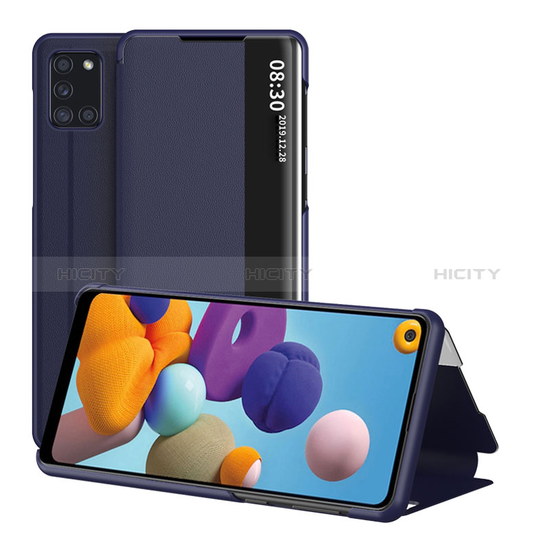 Funda de Cuero Cartera con Soporte Carcasa ZL2 para Samsung Galaxy A21s Azul