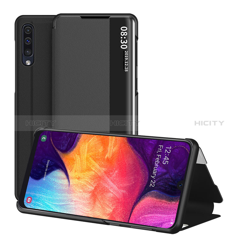 Funda de Cuero Cartera con Soporte Carcasa ZL2 para Samsung Galaxy A30S Negro