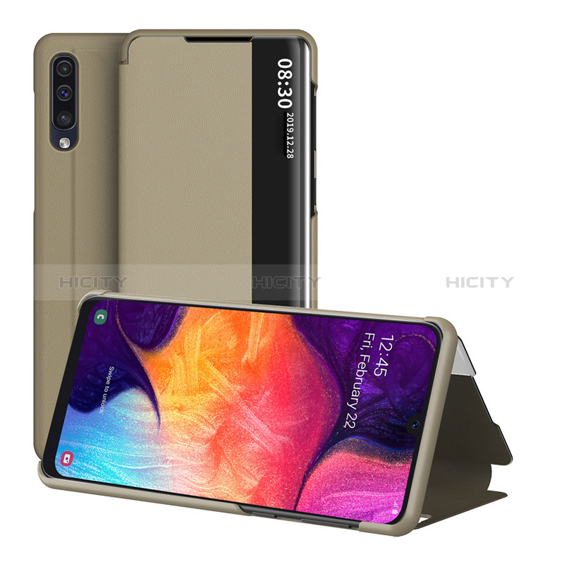 Funda de Cuero Cartera con Soporte Carcasa ZL2 para Samsung Galaxy A30S Oro