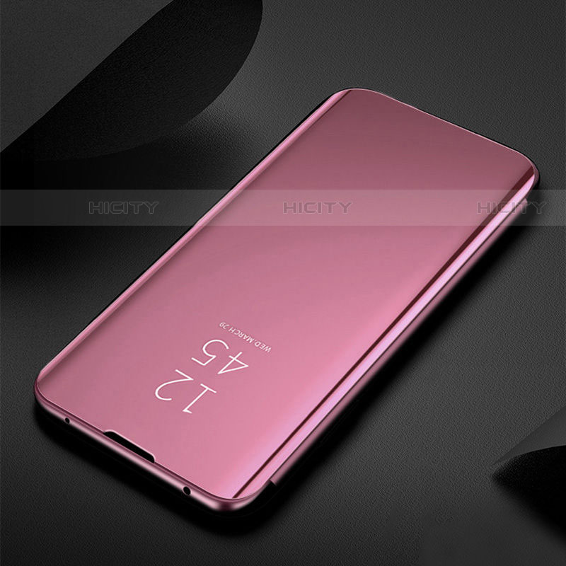 Funda de Cuero Cartera con Soporte Espejo Carcasa H01 para Samsung Galaxy S21 Plus 5G Oro Rosa