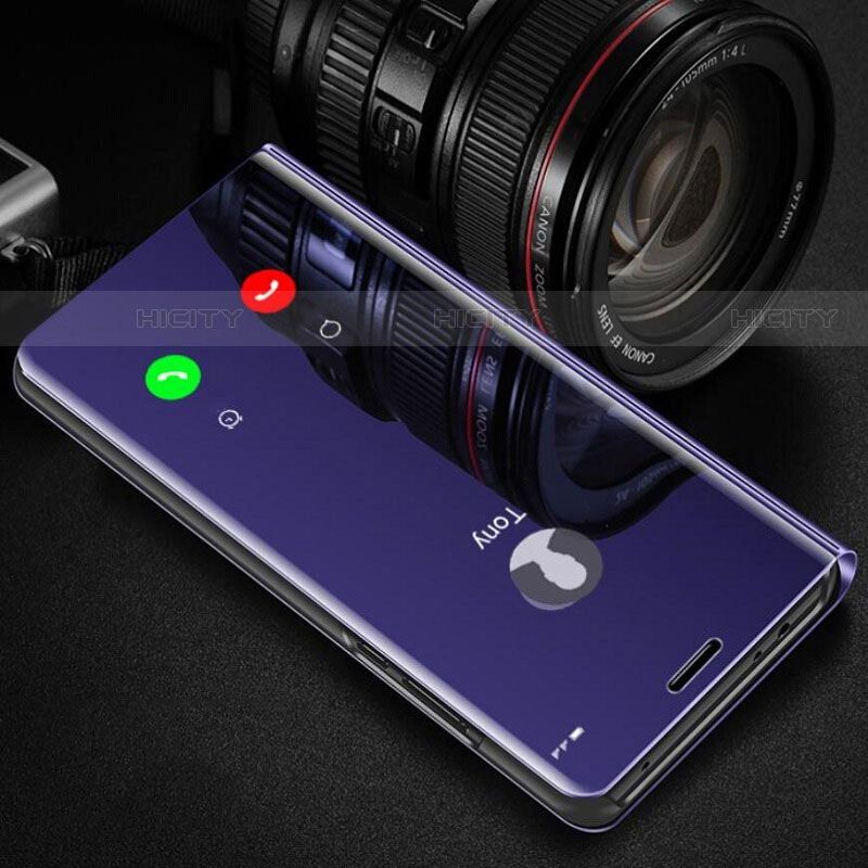 Funda de Cuero Cartera con Soporte Espejo Carcasa L01 para Huawei Mate 40 Pro Morado