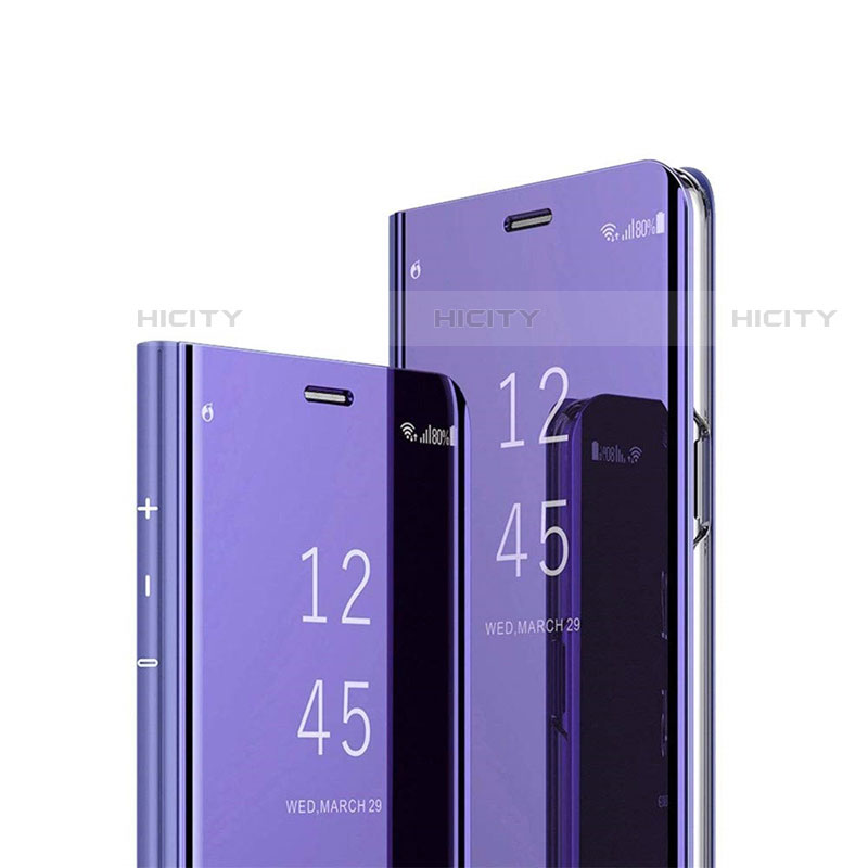 Funda de Cuero Cartera con Soporte Espejo Carcasa L01 para Huawei P Smart Pro (2019) Morado