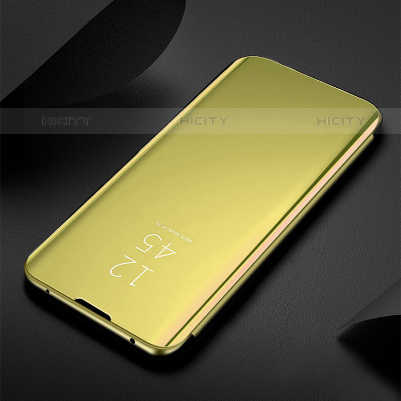 Funda de Cuero Cartera con Soporte Espejo Carcasa L01 para Oppo A16s Oro