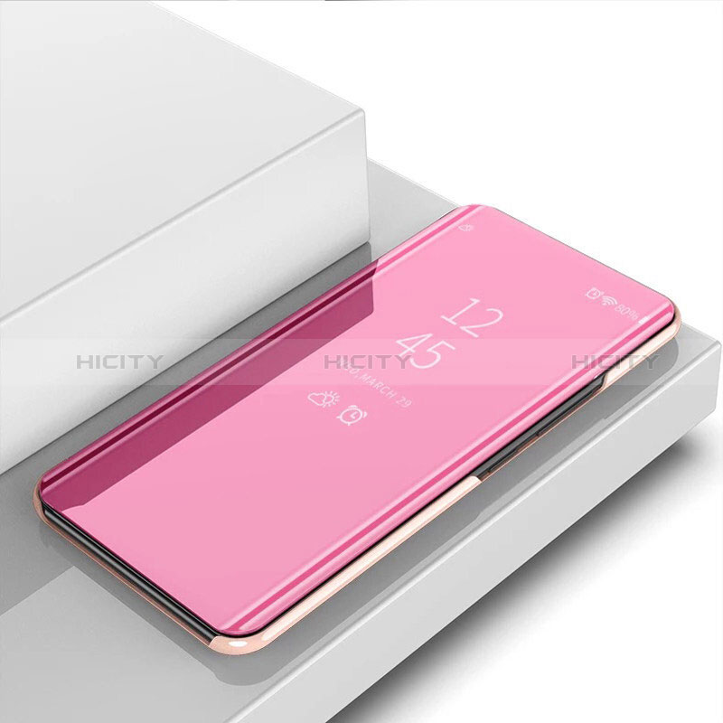 Funda de Cuero Cartera con Soporte Espejo Carcasa L01 para Oppo A54 5G Oro Rosa