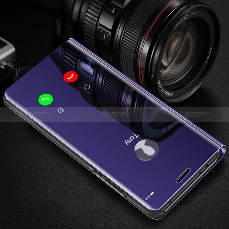 Funda de Cuero Cartera con Soporte Espejo Carcasa L01 para Realme C33 Morado