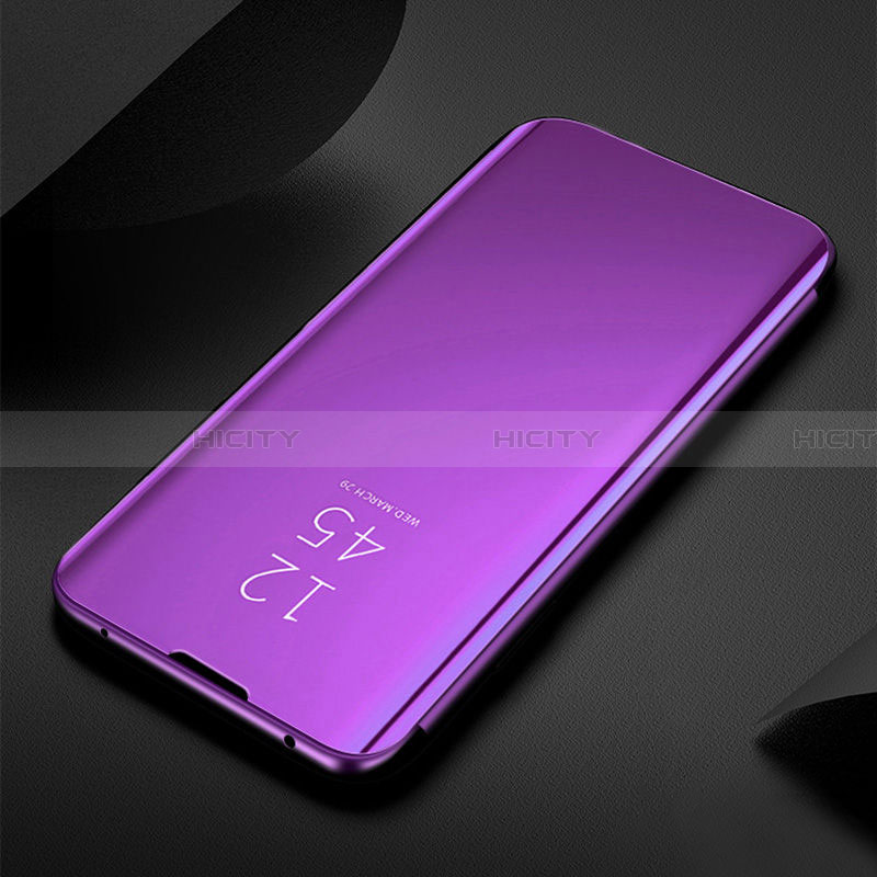 Funda de Cuero Cartera con Soporte Espejo Carcasa L01 para Samsung Galaxy A22 4G Morado