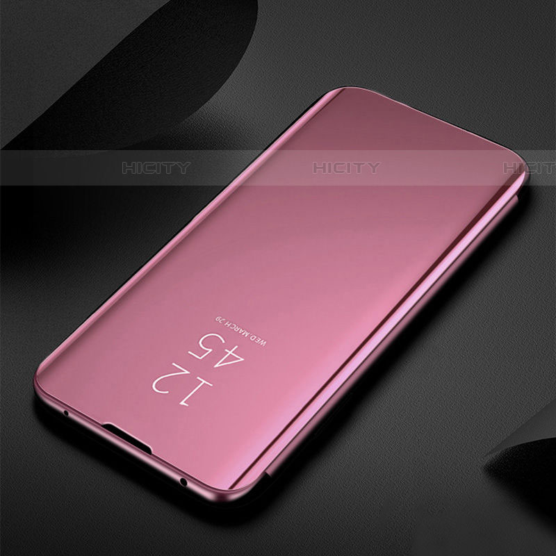 Funda de Cuero Cartera con Soporte Espejo Carcasa L01 para Samsung Galaxy F23 5G Oro Rosa