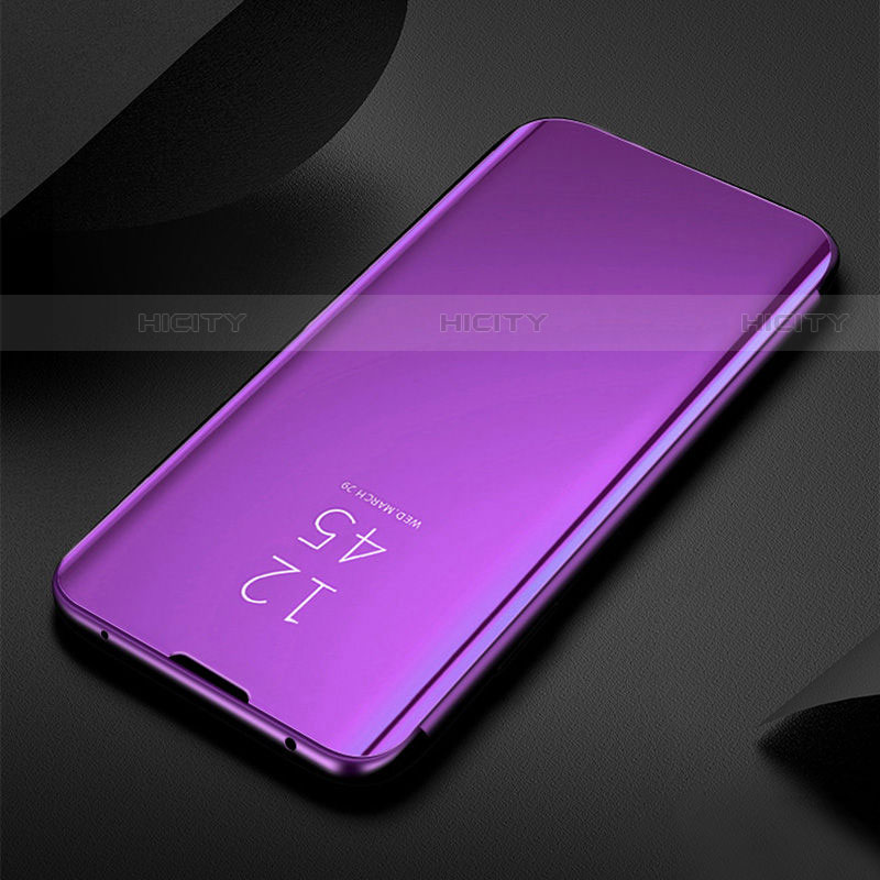 Funda de Cuero Cartera con Soporte Espejo Carcasa L01 para Samsung Galaxy S21 FE 5G Morado