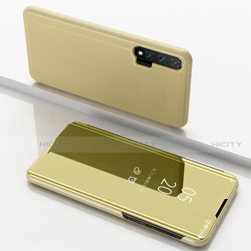 Funda de Cuero Cartera con Soporte Espejo Carcasa L02 para Huawei Nova 6 5G Oro