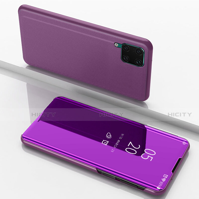 Funda de Cuero Cartera con Soporte Espejo Carcasa L02 para Huawei Nova 6 SE Morado