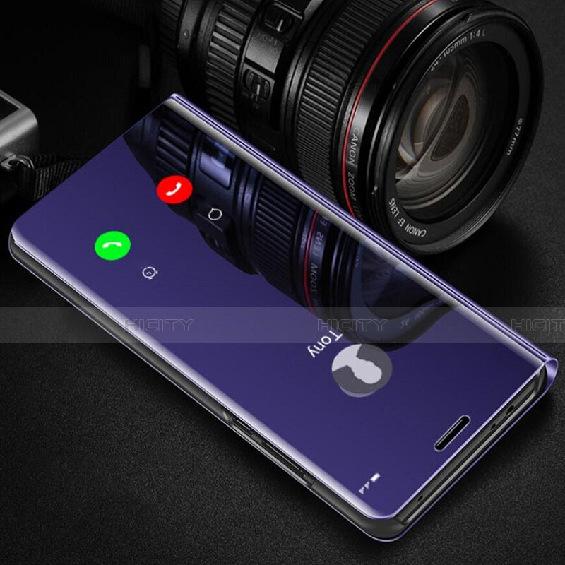 Funda de Cuero Cartera con Soporte Espejo Carcasa L02 para Huawei P Smart Z (2019) Morado