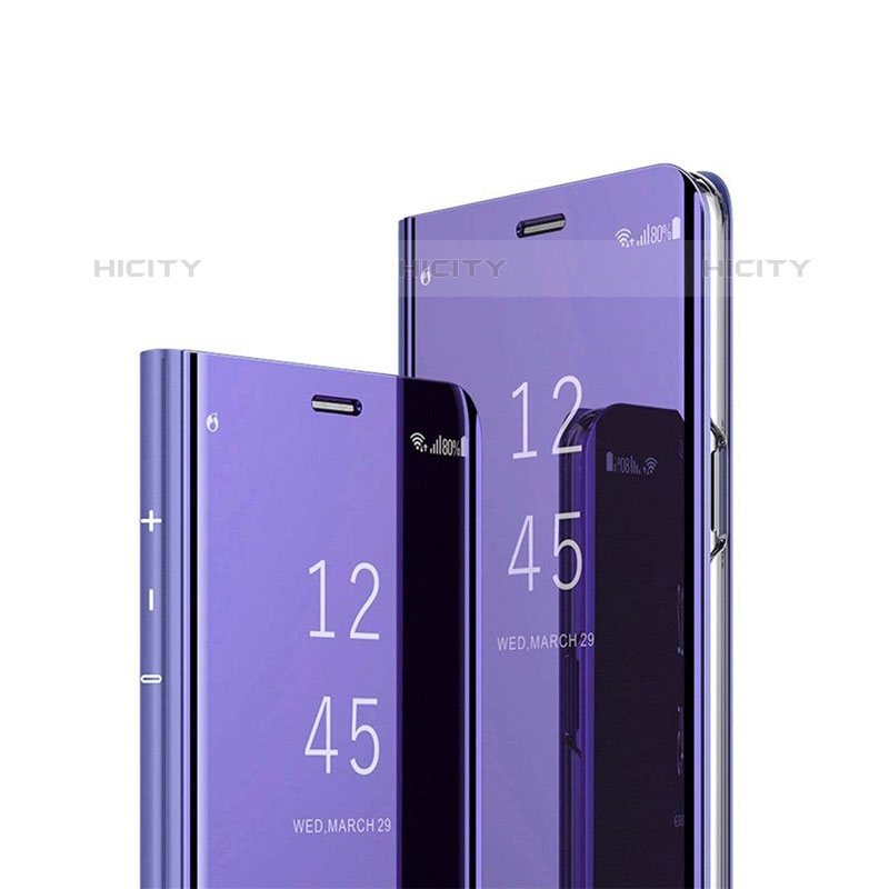 Funda de Cuero Cartera con Soporte Espejo Carcasa L02 para Oppo A11s Morado