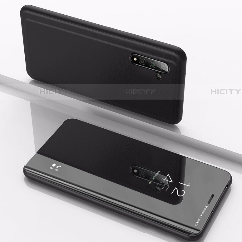 Funda de Cuero Cartera con Soporte Espejo Carcasa L02 para Samsung Galaxy Note 10 Negro