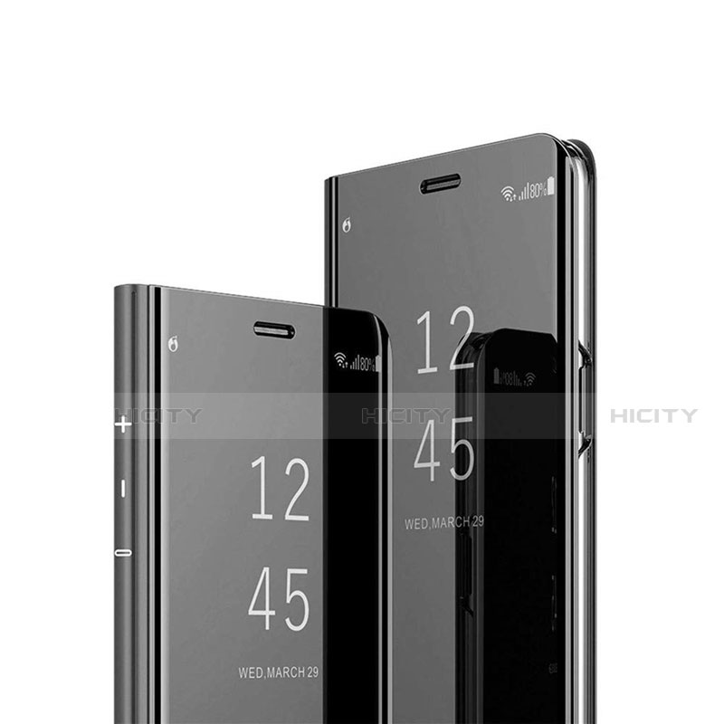 Funda de Cuero Cartera con Soporte Espejo Carcasa L02 para Xiaomi Redmi 9i Negro