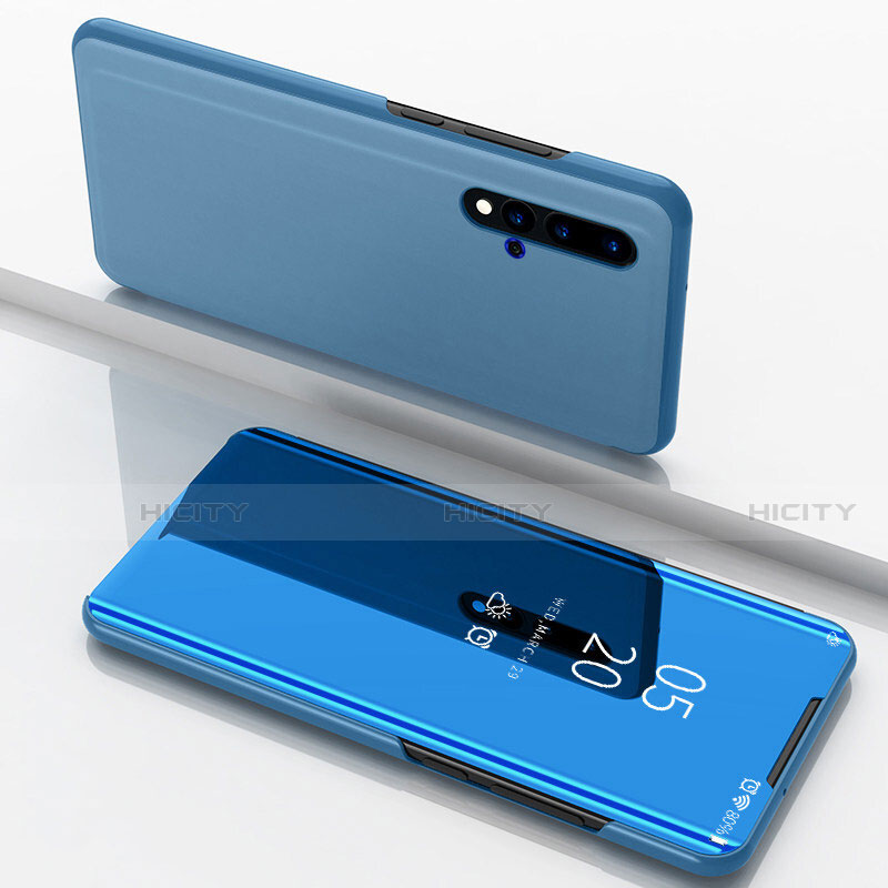 Funda de Cuero Cartera con Soporte Espejo Carcasa L03 para Huawei Nova 5 Azul Cielo