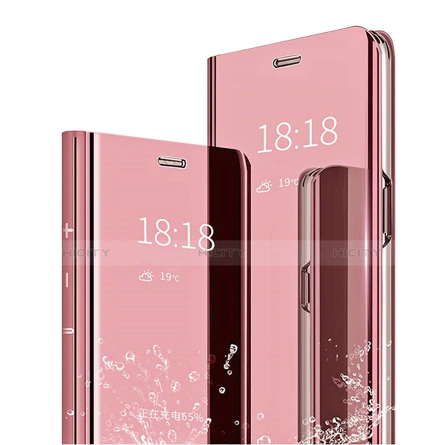 Funda de Cuero Cartera con Soporte Espejo Carcasa L04 para Huawei Mate 20 Pro Oro Rosa