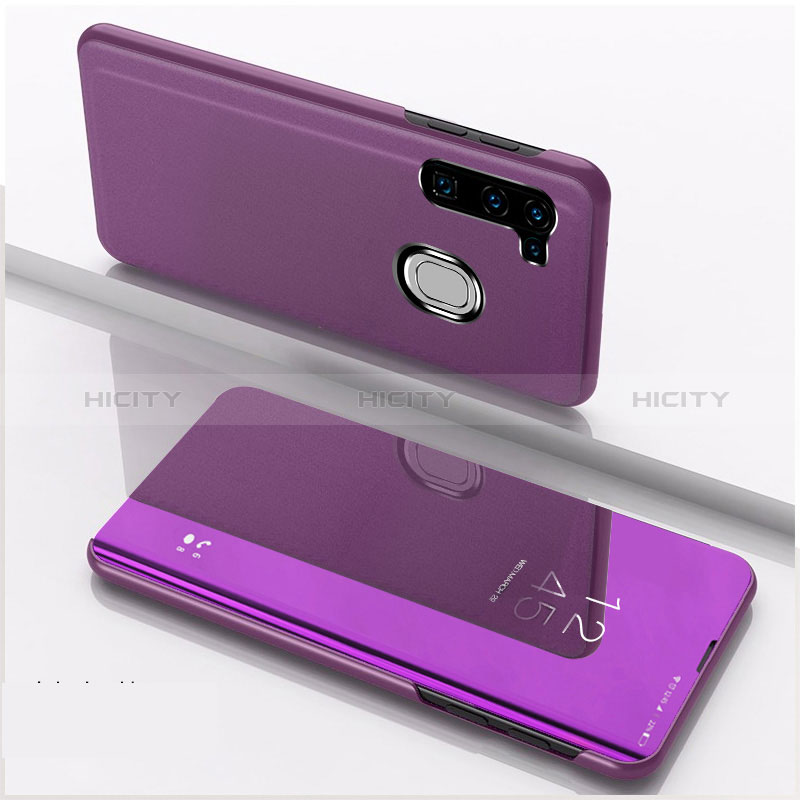 Funda de Cuero Cartera con Soporte Espejo Carcasa L04 para Samsung Galaxy M11 Morado