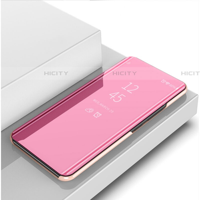 Funda de Cuero Cartera con Soporte Espejo Carcasa M01 para Oppo RX17 Pro Oro Rosa