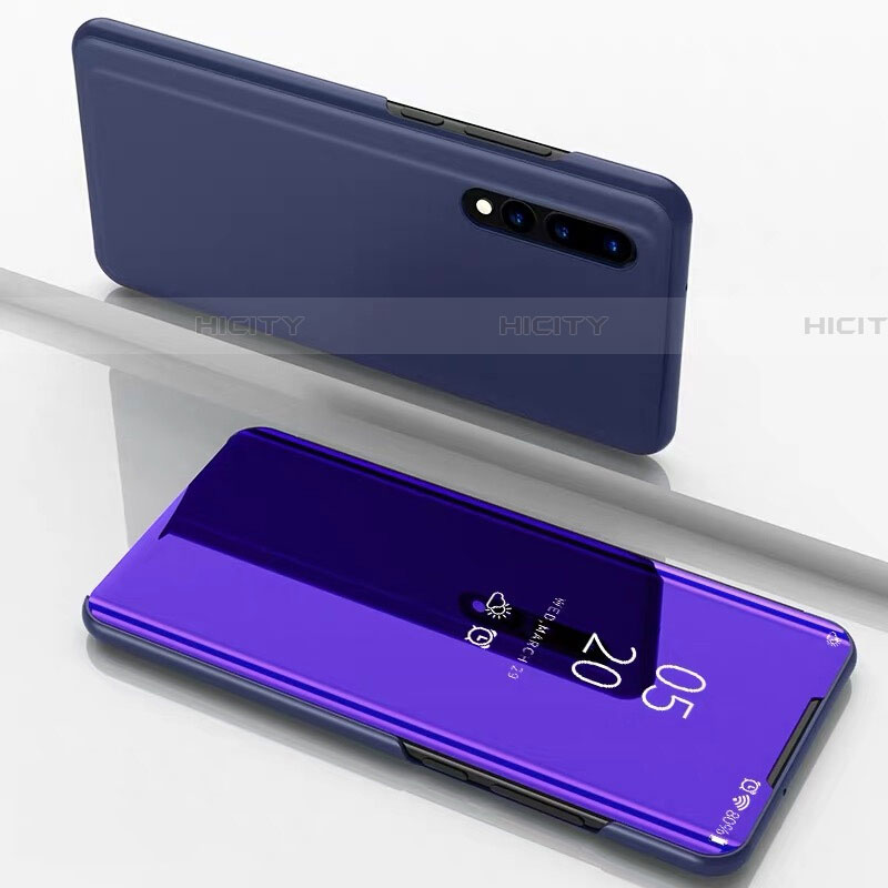 Funda de Cuero Cartera con Soporte Espejo Carcasa M01 para Samsung Galaxy A90 5G Morado