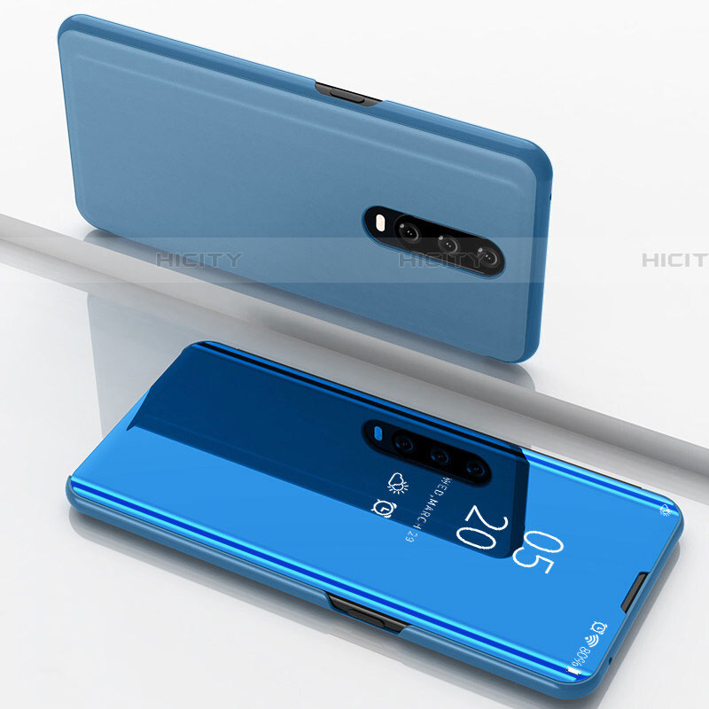 Funda de Cuero Cartera con Soporte Espejo Carcasa M02 para Oppo RX17 Pro Azul