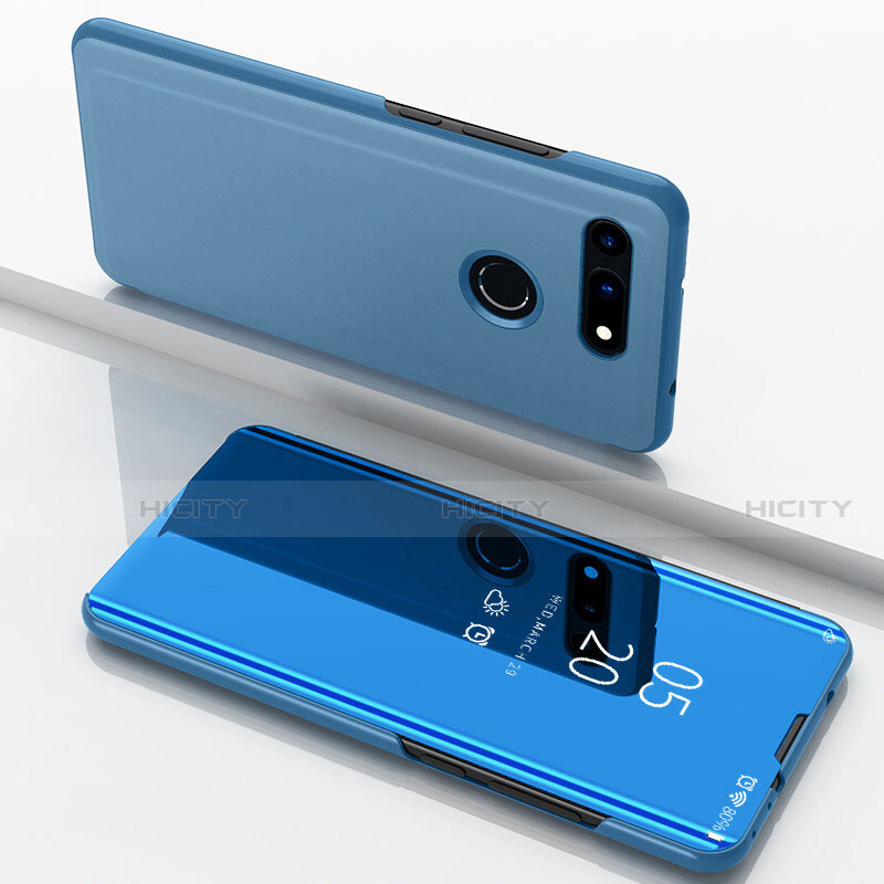 Funda de Cuero Cartera con Soporte Espejo Carcasa M03 para Huawei Honor View 20 Azul Cielo