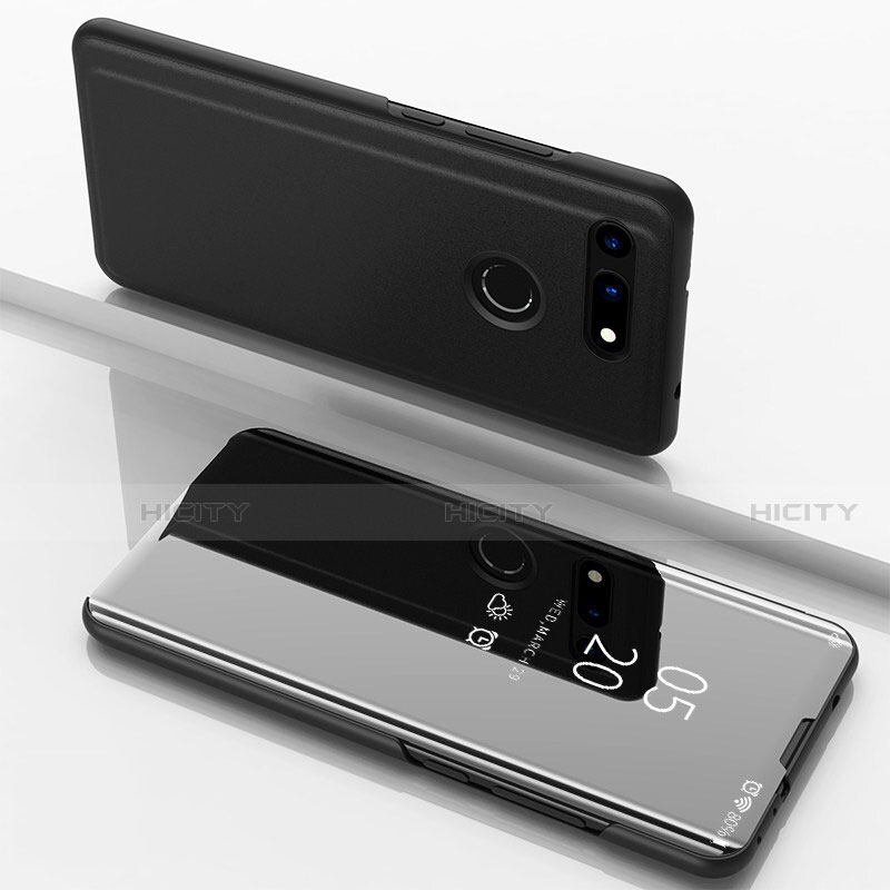 Funda de Cuero Cartera con Soporte Espejo Carcasa M03 para Huawei Honor View 20 Negro