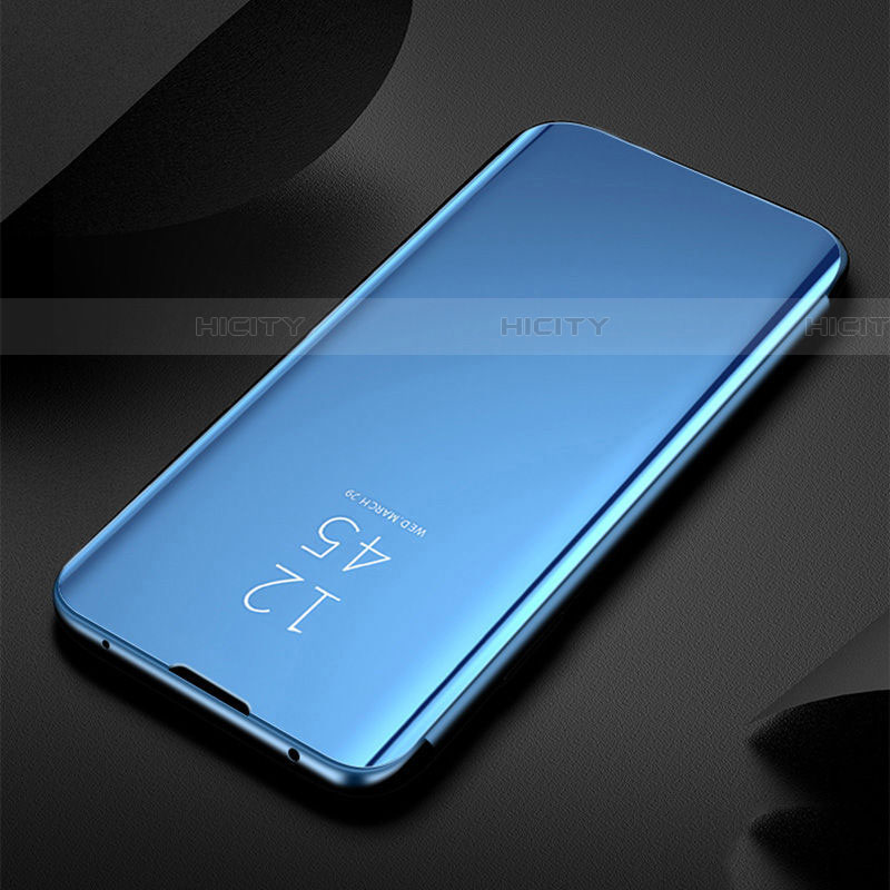 Funda de Cuero Cartera con Soporte Espejo Carcasa M03 para Samsung Galaxy S20 Plus Azul