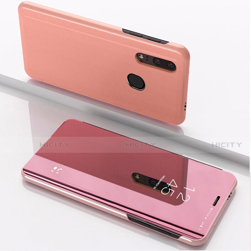 Funda de Cuero Cartera con Soporte Espejo Carcasa para Huawei Enjoy 9s Oro Rosa