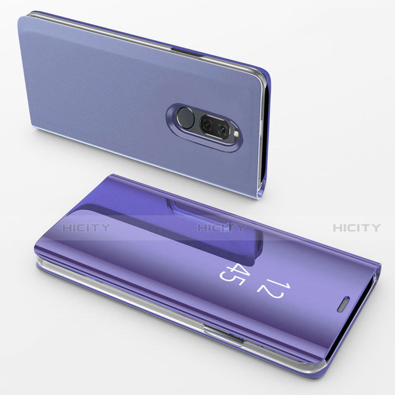 Funda de Cuero Cartera con Soporte Espejo Carcasa para Huawei G10 Morado