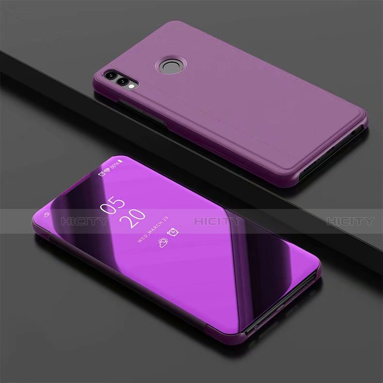 Funda de Cuero Cartera con Soporte Espejo Carcasa para Huawei Honor V10 Lite Morado