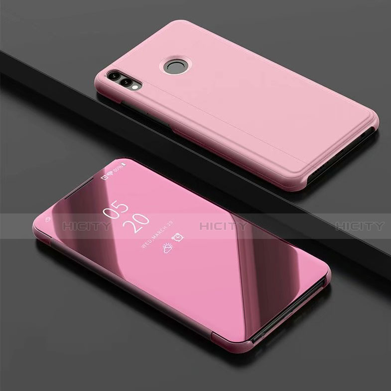 Funda de Cuero Cartera con Soporte Espejo Carcasa para Huawei Honor V10 Lite Oro Rosa