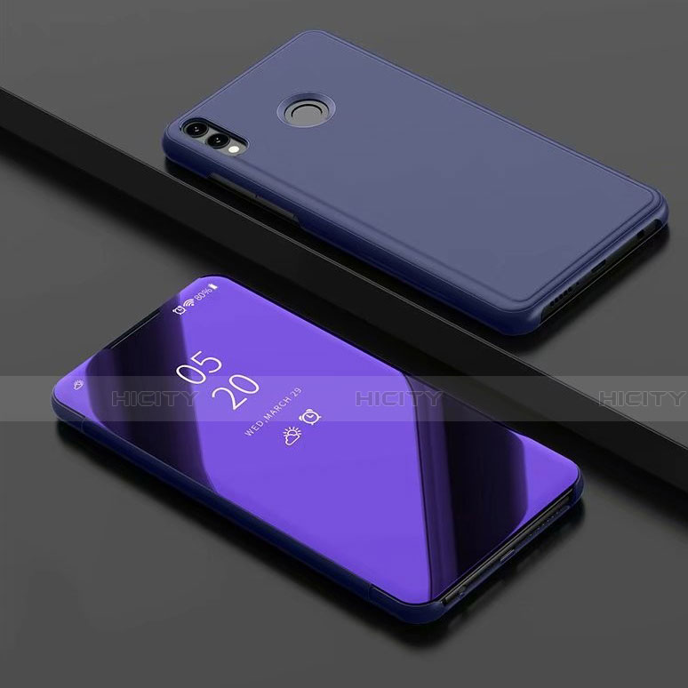 Funda de Cuero Cartera con Soporte Espejo Carcasa para Huawei Honor View 10 Lite Azul