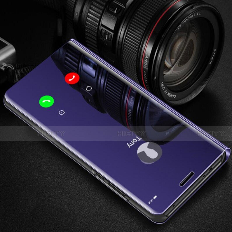 Funda de Cuero Cartera con Soporte Espejo Carcasa para Huawei Honor View 30 Pro 5G Morado