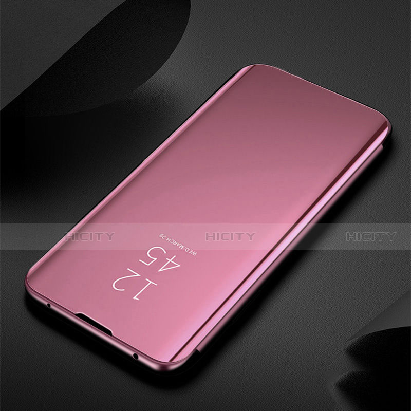 Funda de Cuero Cartera con Soporte Espejo Carcasa para Huawei Nova 6 5G Oro Rosa