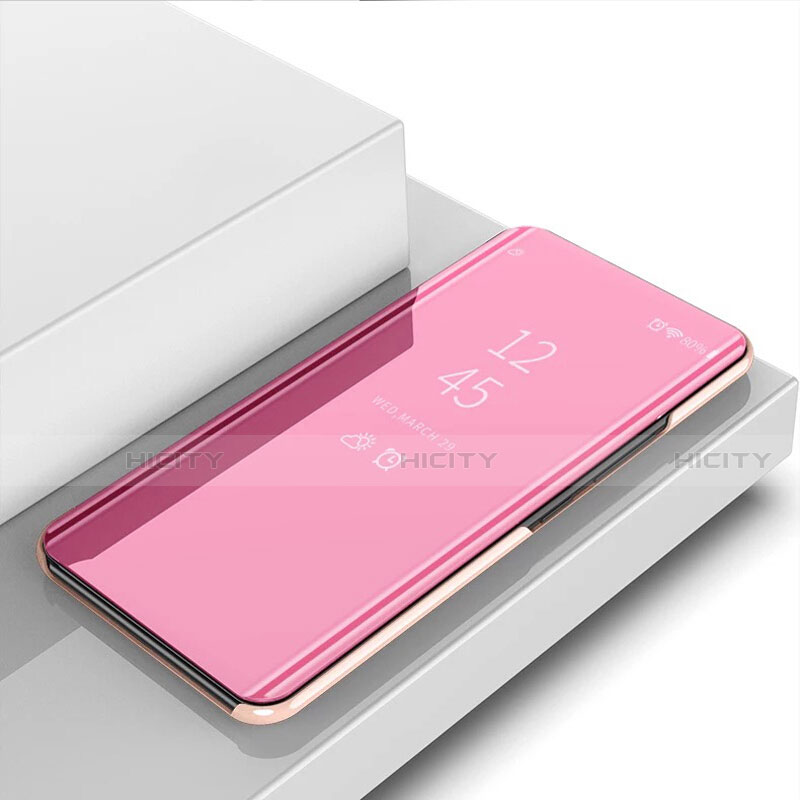 Funda de Cuero Cartera con Soporte Espejo Carcasa para Huawei Nova 6 SE Oro Rosa